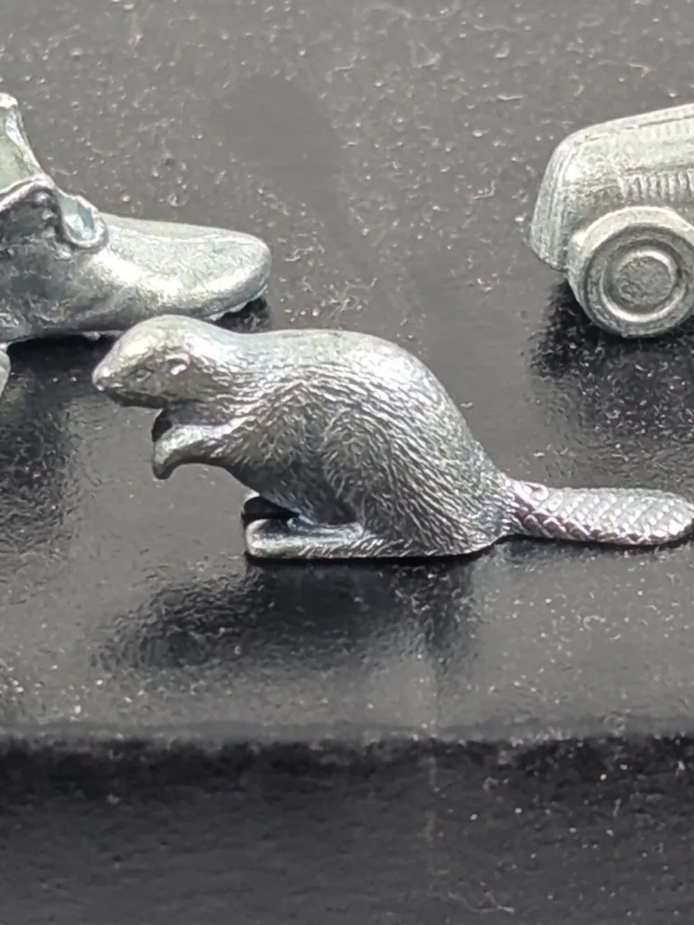 Lot of 9 Monopoly replacement game pieces including the rare Beaver